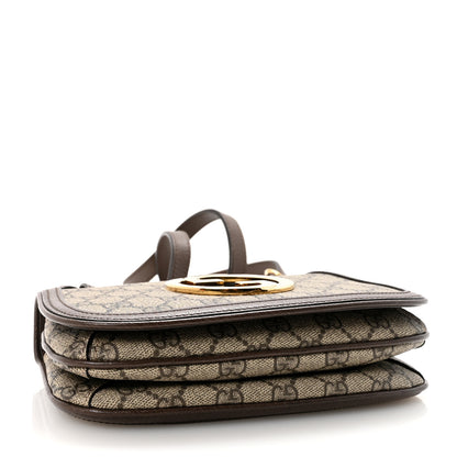 Gucci GG Supreme Monogram Textured Dollar Calfskin Mini Blondie Chain Shoulder Flap Bag Beige Ebony New Acero 4 of 9