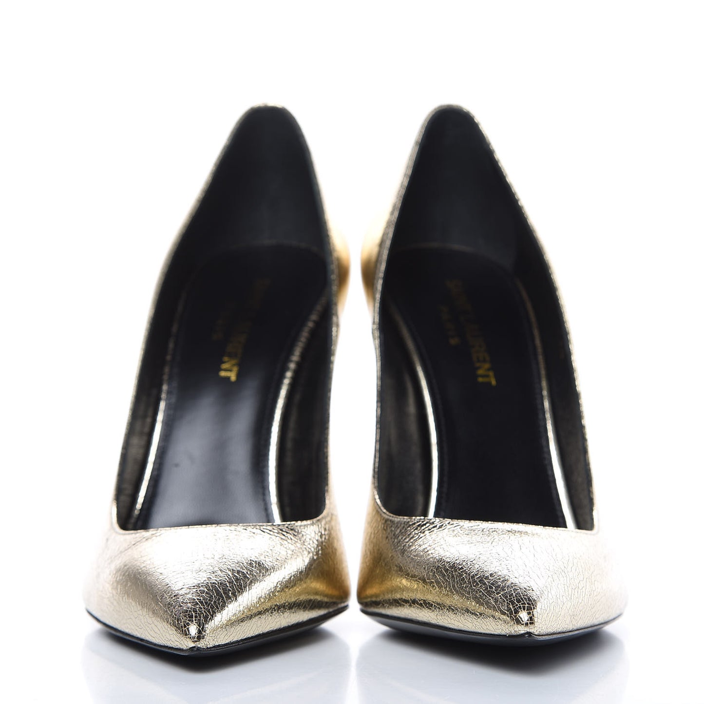Metallic Supercrack Goatskin Anja 105 Pumps 38.5 Platino