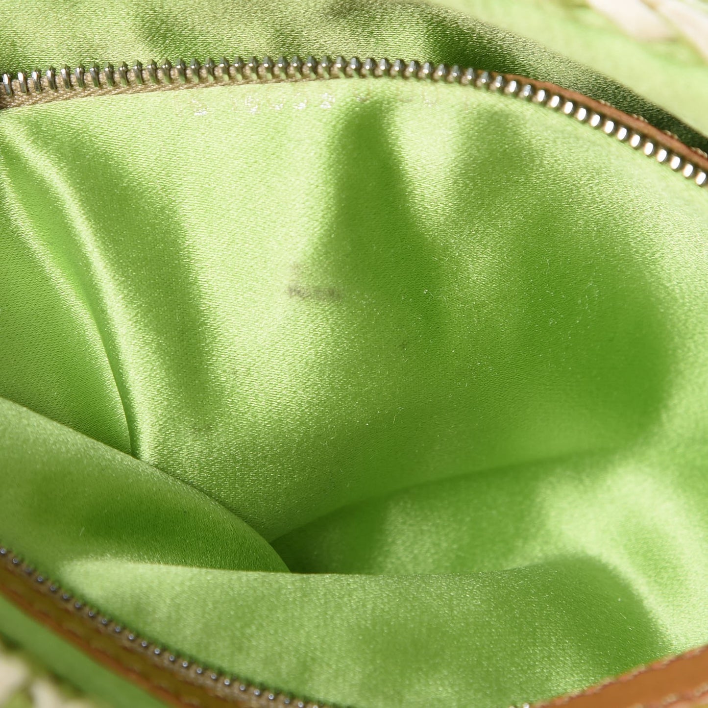 Woven Straw Baguette Green