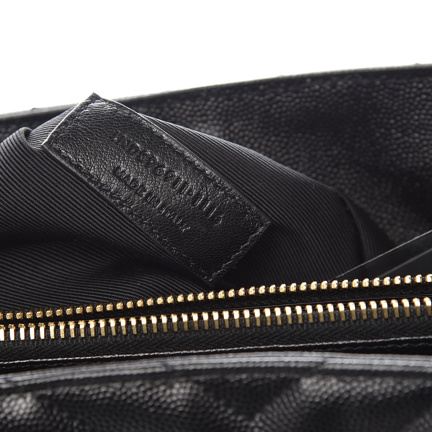 Saint Laurent Grain De Poudre Matelasse Chevron Monogram Shopping Bag Black 7 of 9