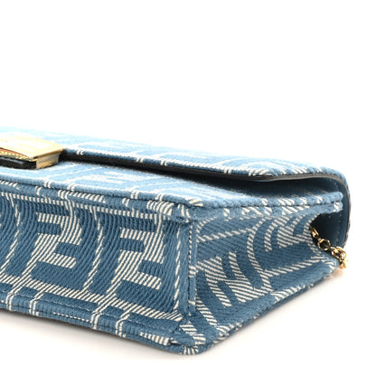 Fendi Denim FF 1974 Wallet On Chain Baguette Blue Blue White 9 of 9