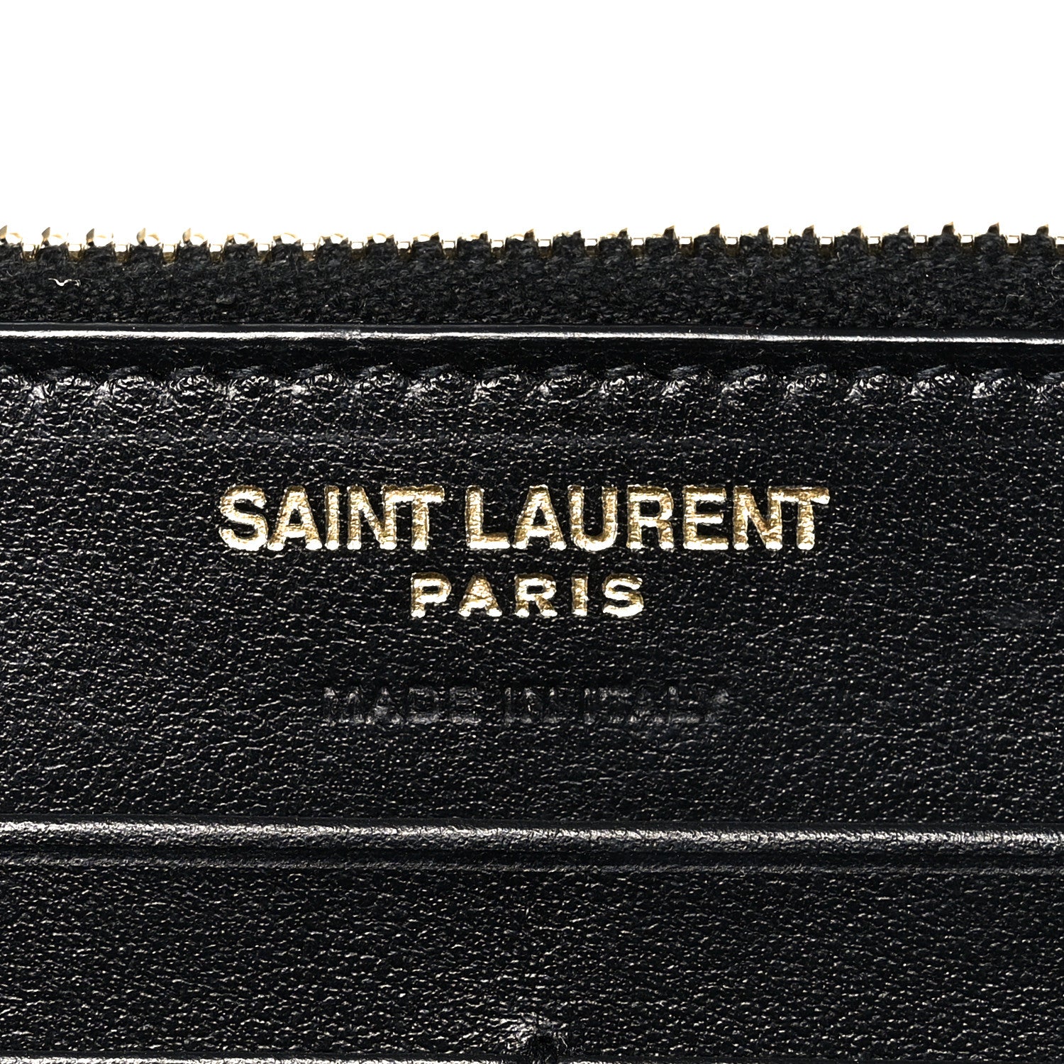 Saint Laurent Calfskin Crocodile Embossed Monogram Uptown Wallet Black 6 of 6