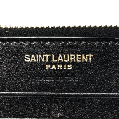 Saint Laurent Calfskin Crocodile Embossed Monogram Uptown Wallet Black 6 of 6