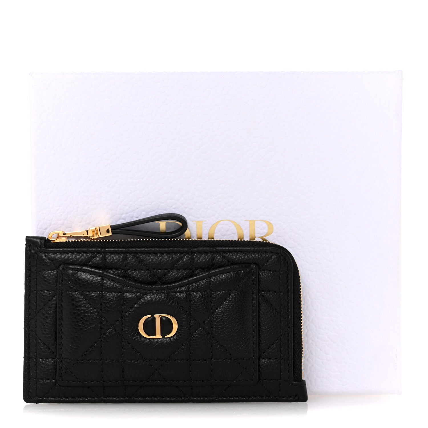 Christian Dior Supple Calfskin Cannage Caro Cosmos Zipped Card Holder Black 11 of 11