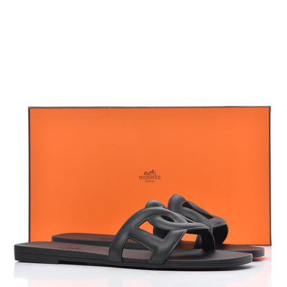 Hermes Rubber Aloha Sandals 38 Black 8 of 8