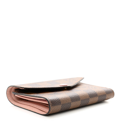 Louis Vuitton Damier Ebene Victorine Wallet Rose Ballerine 4 of 10