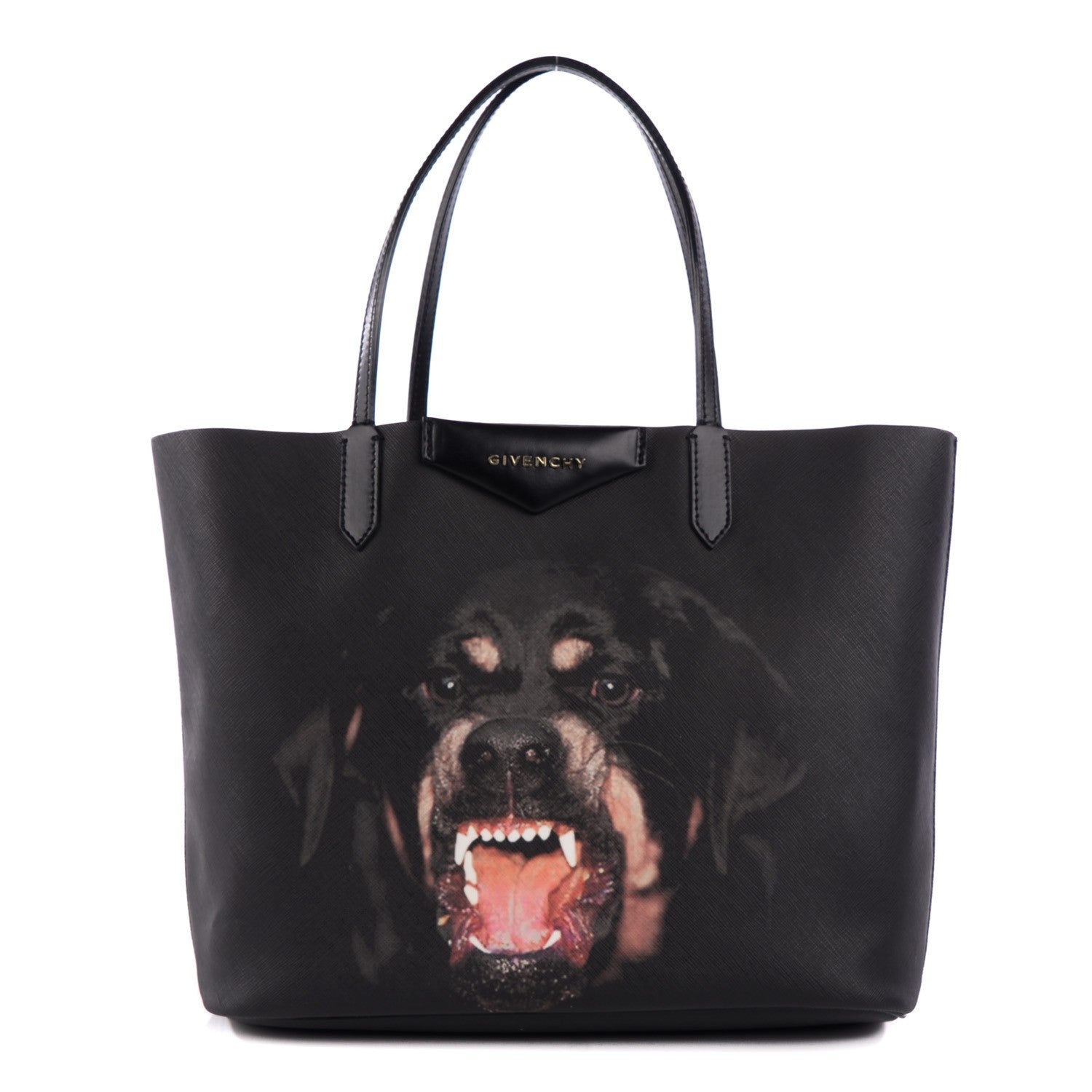 Givenchy Textured Coated Canvas Rottweiler Print Medium Antigona Tote Black 1 of 8