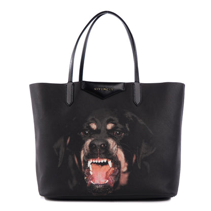 Givenchy Textured Coated Canvas Rottweiler Print Medium Antigona Tote Black 1 of 8