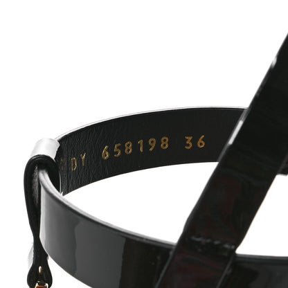 Saint Laurent Patent Calfskin Cassandra 75 Sandals 36 Black 8 of 10