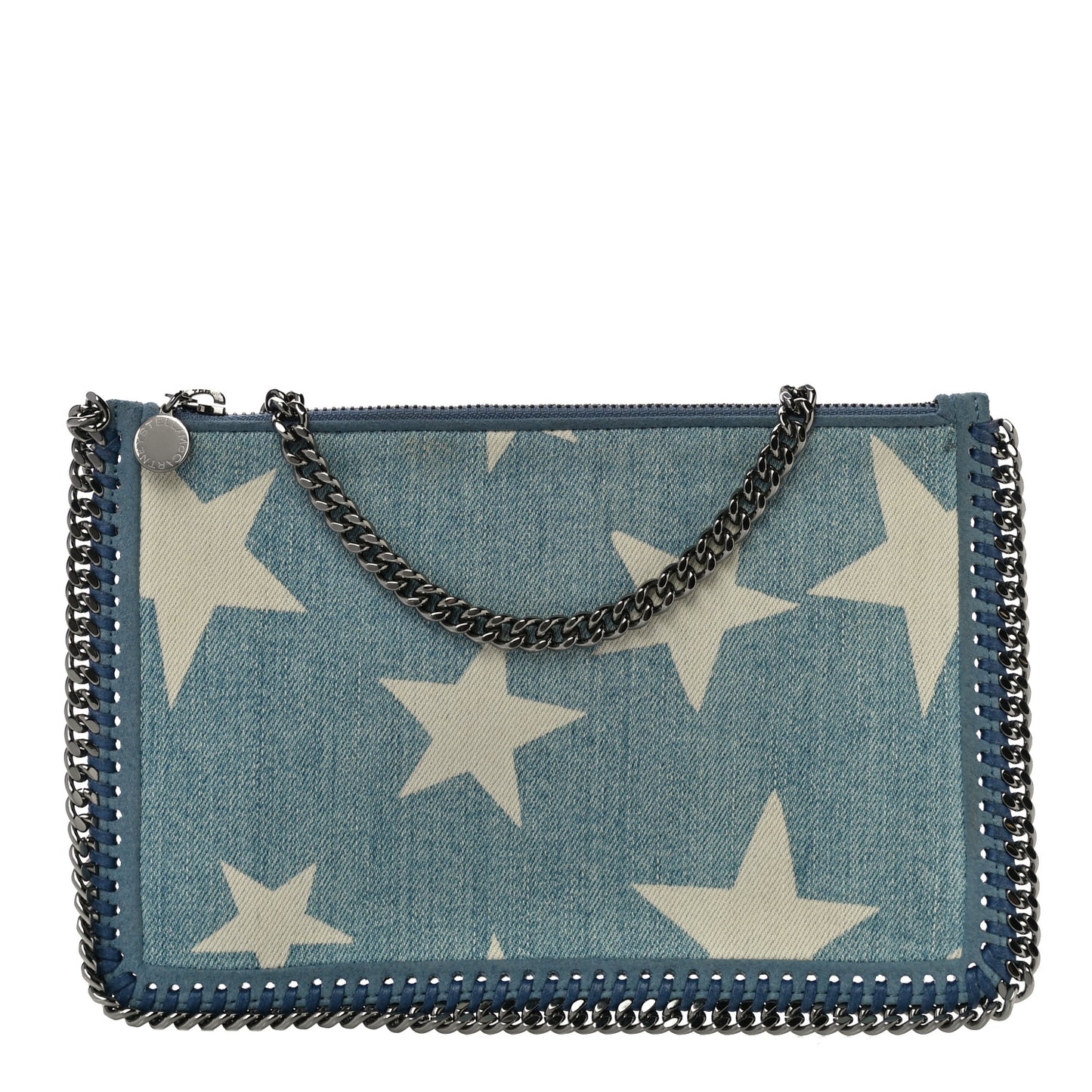 Denim Star Falabella Clutch Blue