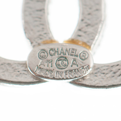 Chanel Crystal CC Earrings Silver 4 of 4