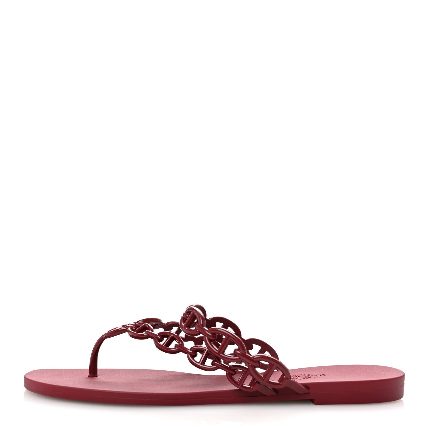 Hermes Rubber Chaine d'Ancre Island Sandals 40 Rouge H 1 of 9