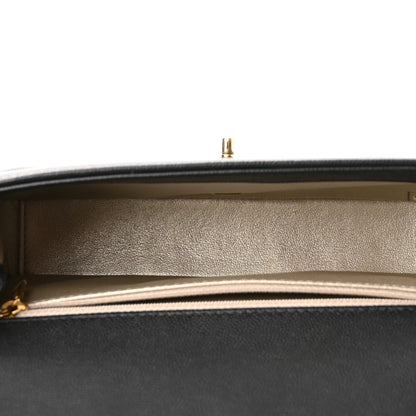 Chanel Grained Calfskin Embroidered Captain Gold Flap Bag Black 5 of 11