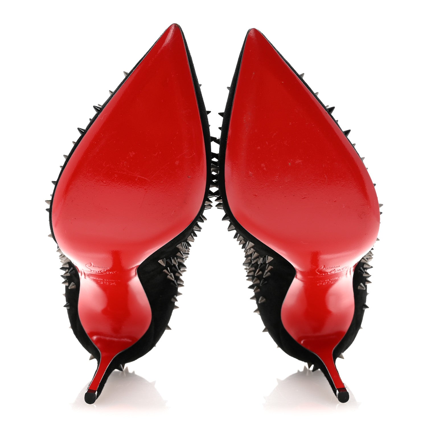 Christian Louboutin Suede Spikes 100 Pumps 38.5 Black 6 of 8