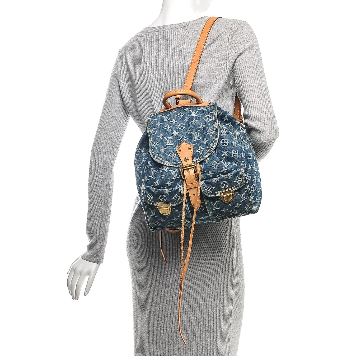 Louis Vuitton Denim Sac a Dos Backpack GM Blue 2 of 7