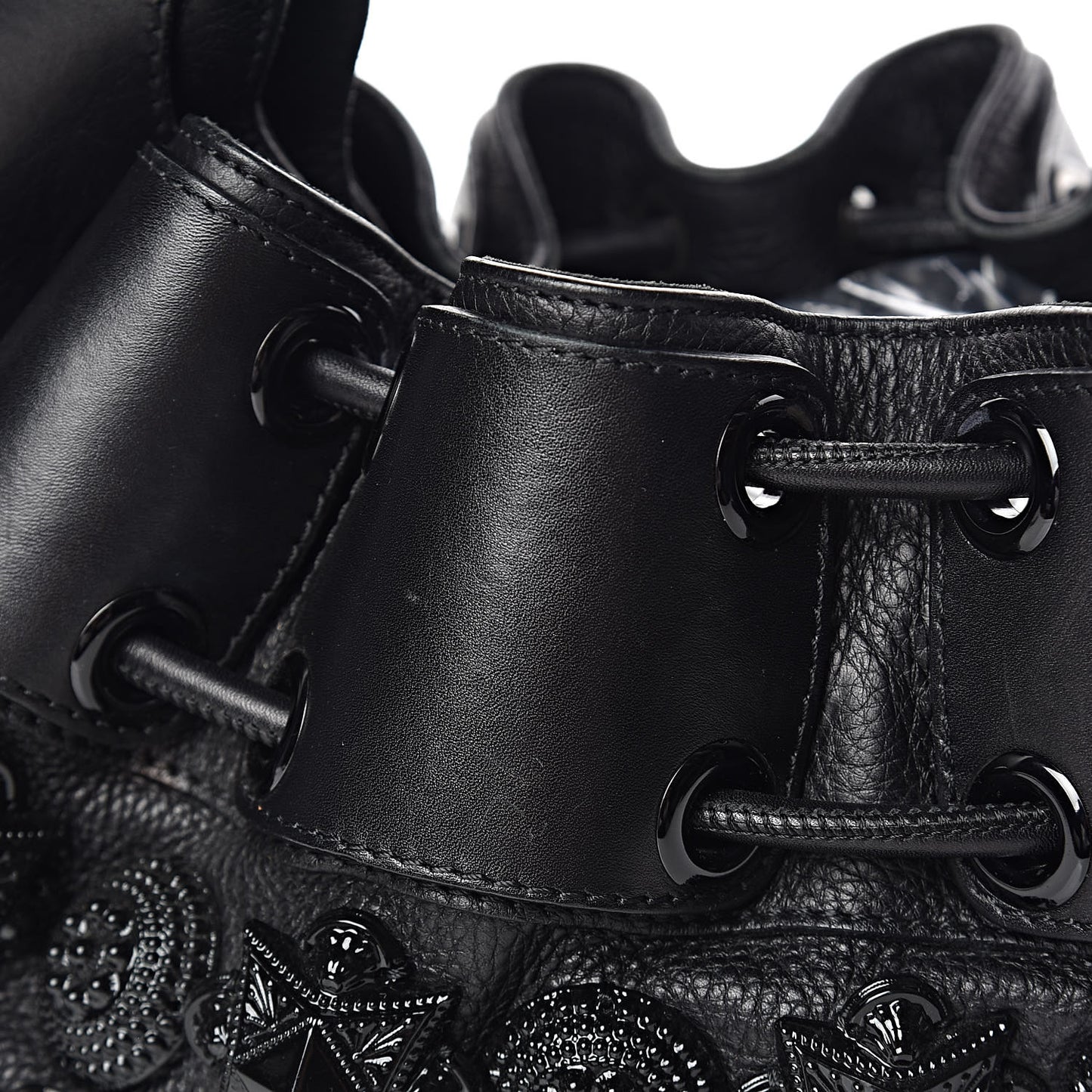 Calfskin Mason Warrior Studded Hobo Black