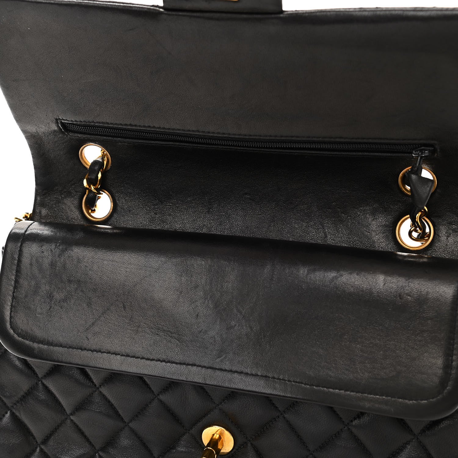 Chanel Lambskin Quilted Medium Double Flap Black 11 of 11