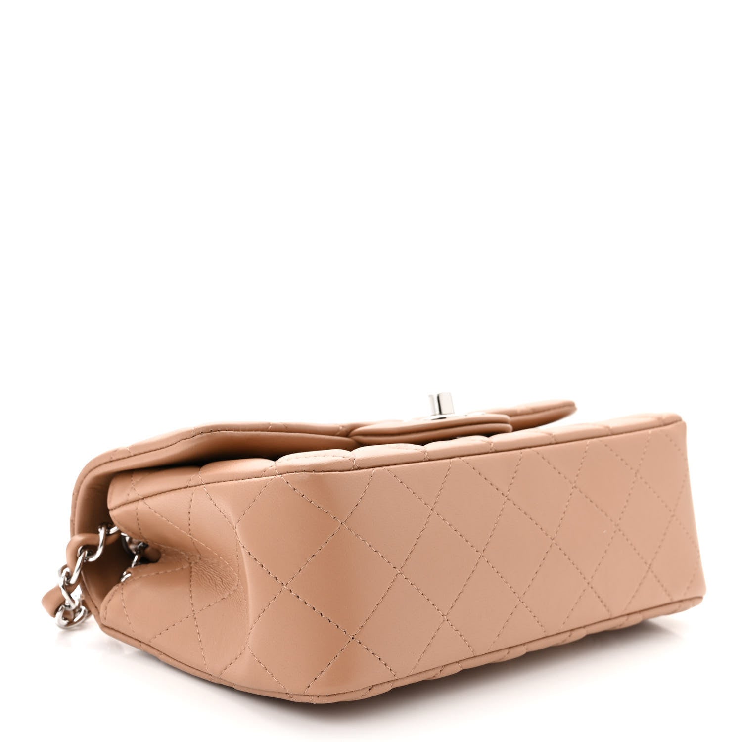 Chanel Lambskin Quilted Mini Rectangular Flap Dark Beige 4 of 11