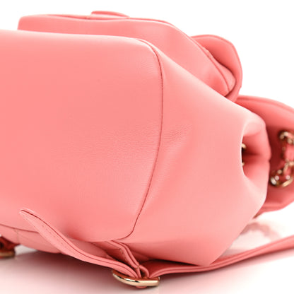 Chanel Lambskin Quilted Small Duma Drawstring Backpack Pink 10 of 11