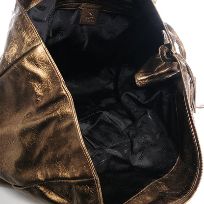 Gucci Metallic Leather Large Hysteria Tote Bronze 12 of 14