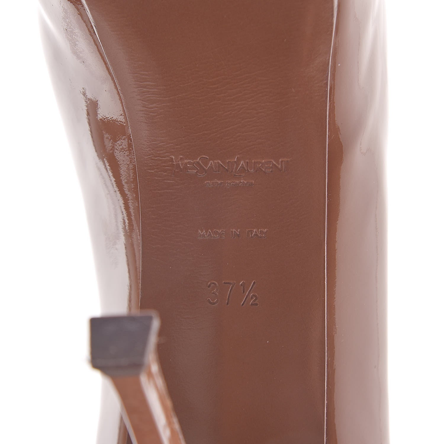 Saint Laurent Patent Tribtoo 80 Platform Pump 37.5 Soft Nude 9 of 17