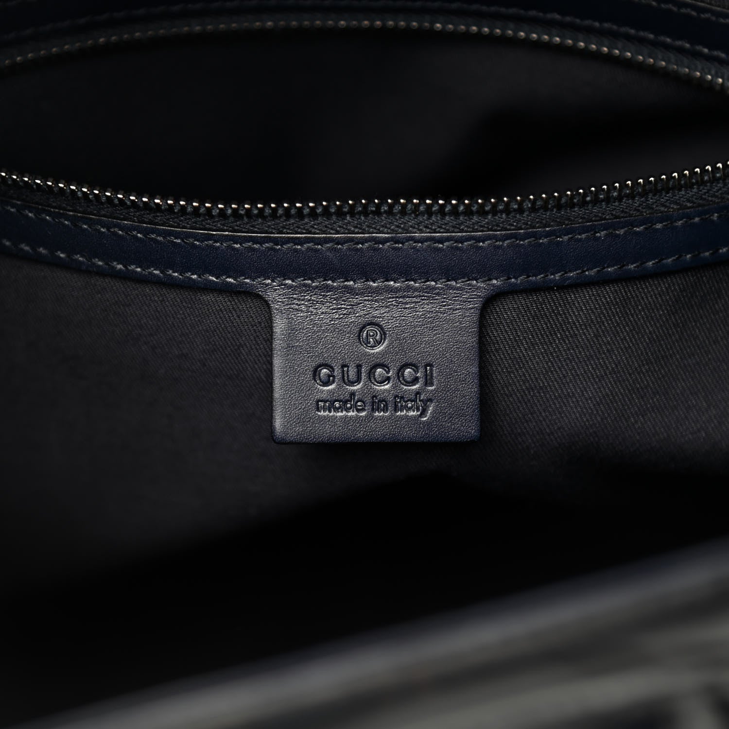 Gucci Patent Horsebit Embossed Treasure Boston Black Blue 6 of 10