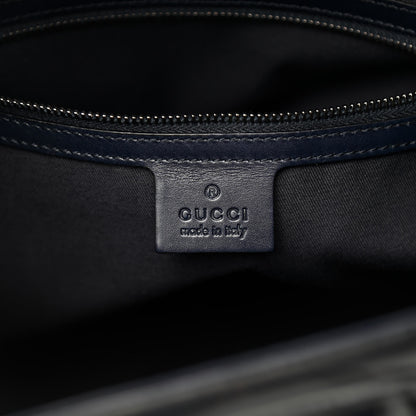 Gucci Patent Horsebit Embossed Treasure Boston Black Blue 6 of 10