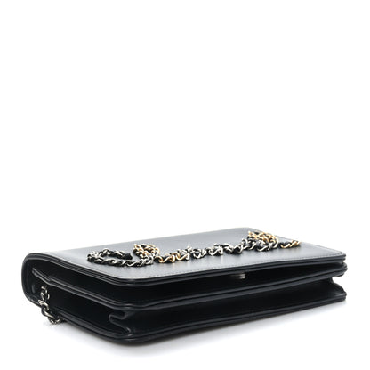 Chanel Calfskin Chain 20s Signe Wallet on Chain WOC Black 4 of 11