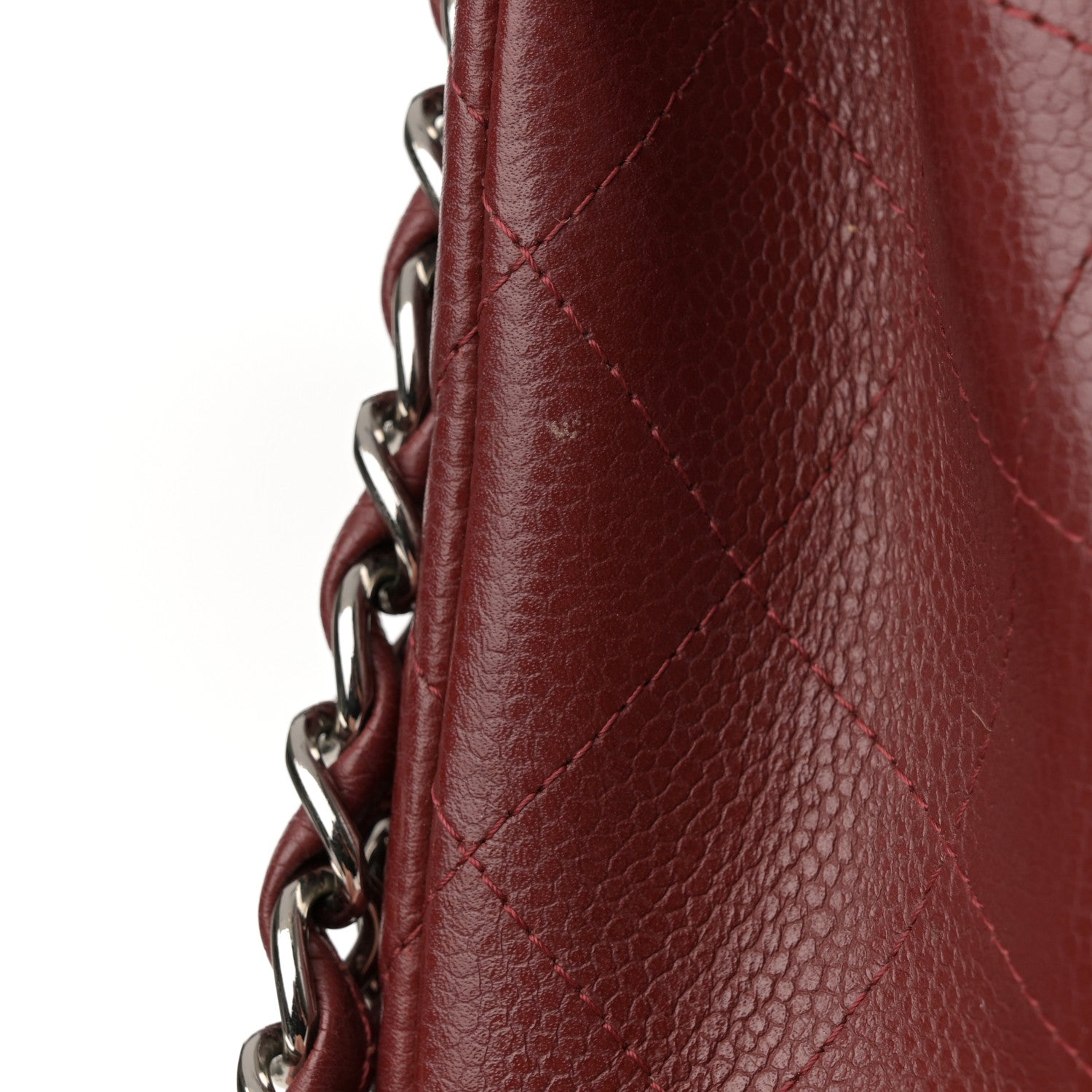 Chanel Caviar Quilted Jumbo Double Flap Dark Red 16 of 16