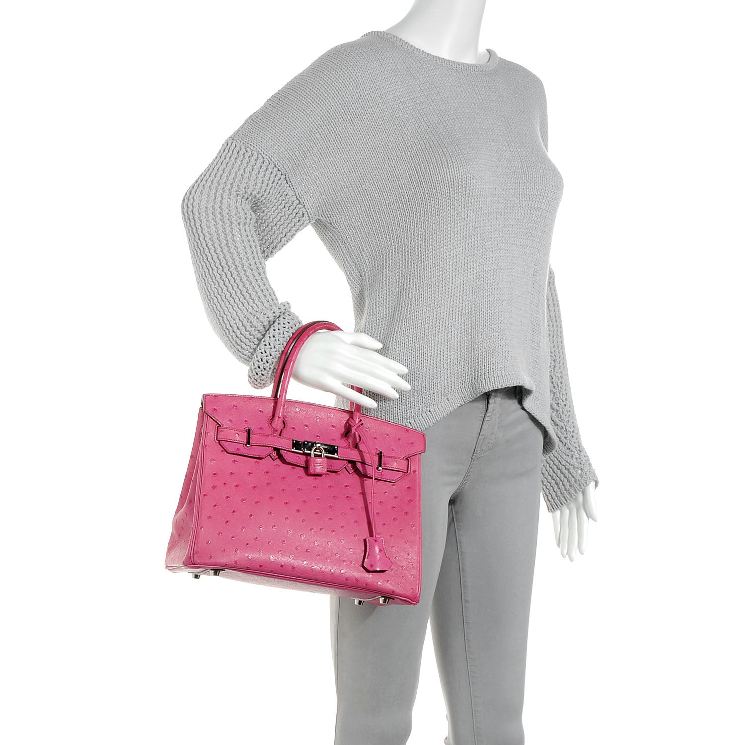 Hermes Ostrich Birkin 30 Fuchsia 2 of 14