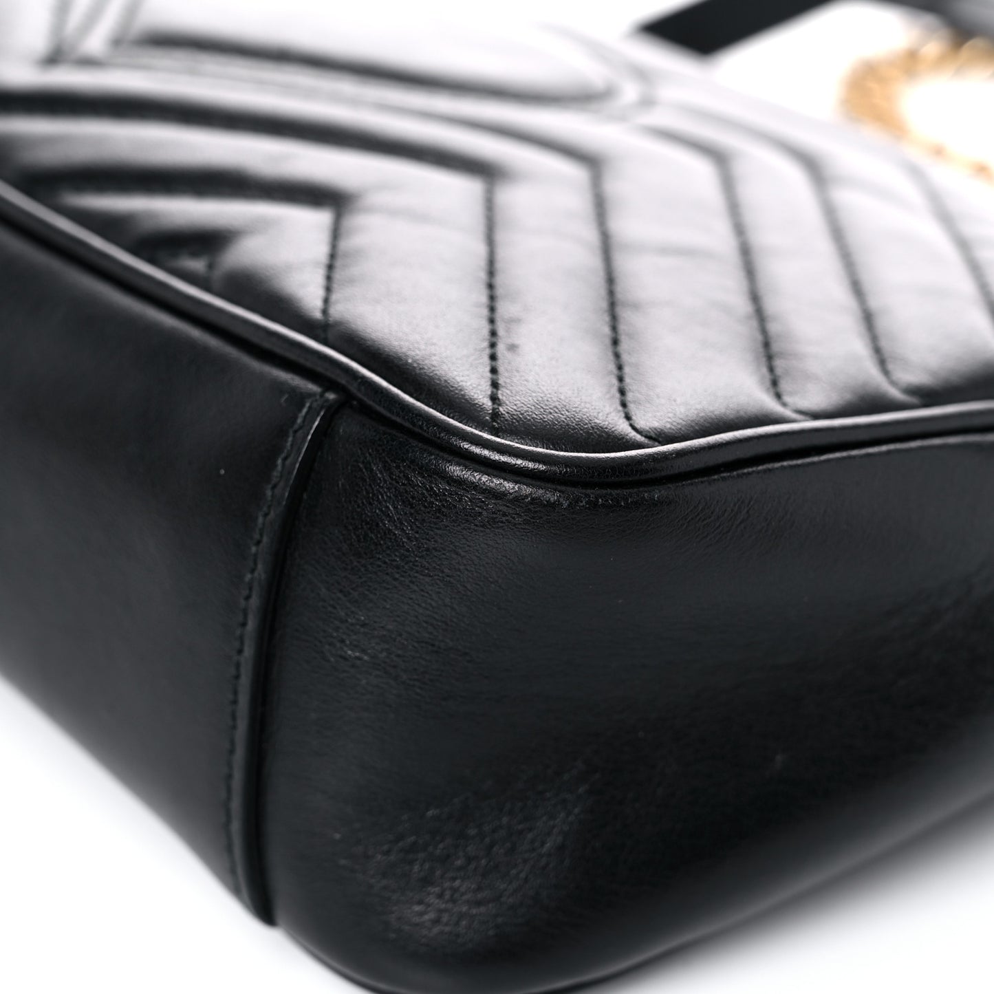 Calfskin Matelasse Small GG Marmont Shoulder Bag Black