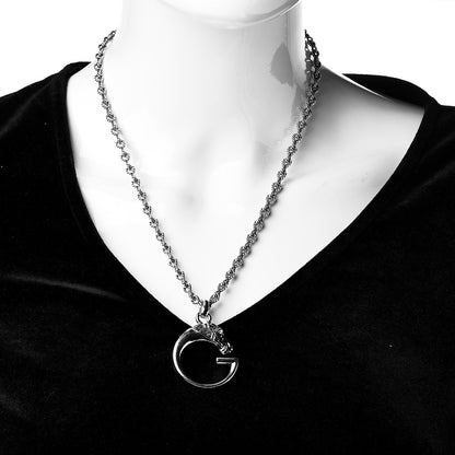 Gucci Sterling Silver G Horse Rope Pendant Necklace 2 of 4
