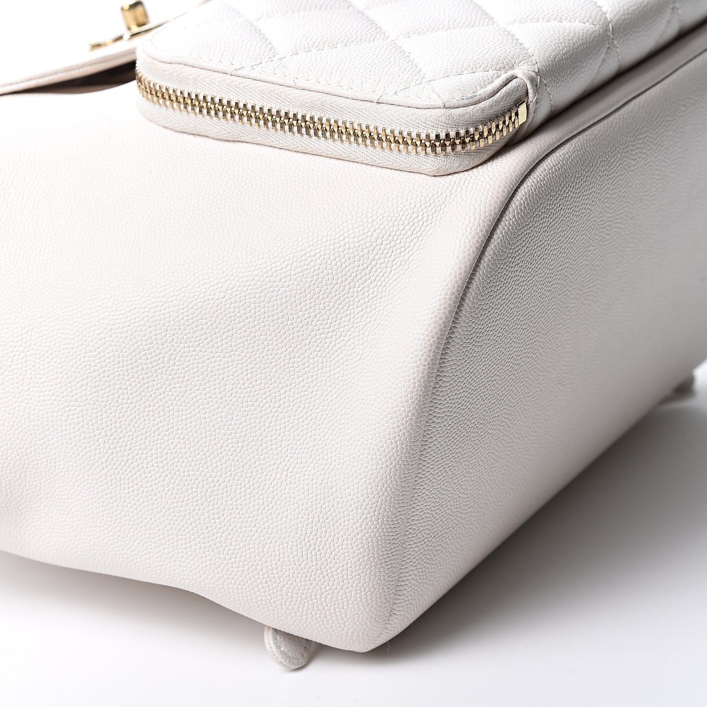 Caviar Quilted Business Affinity Backpack White