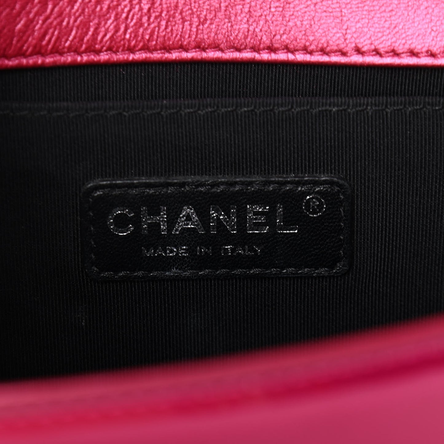 Metallic Patent Calfskin Quilted Medium Boy Flap Pink
