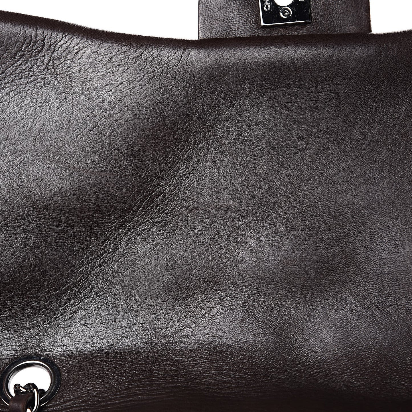 Lambskin Quilted Large 3 Flap Brown