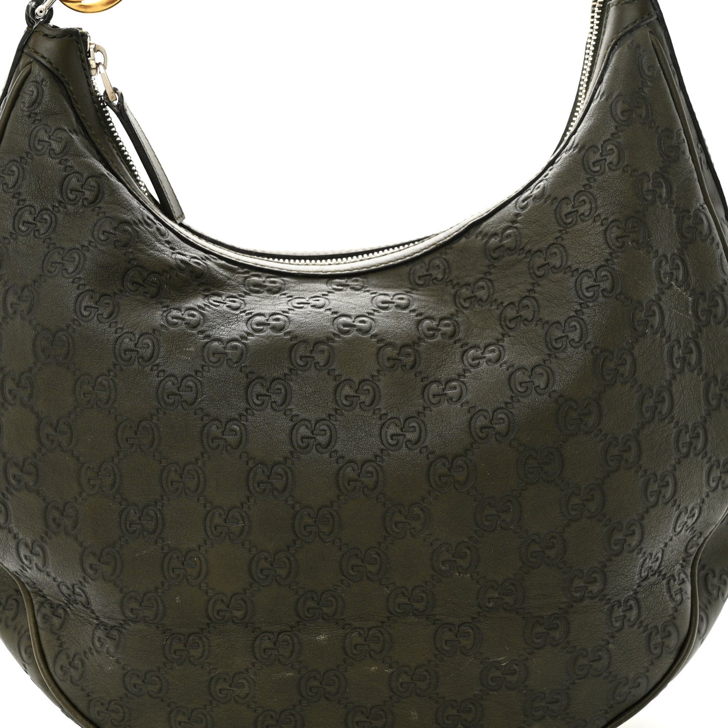 Guccissima Medium GG Twins Hobo Olive Green