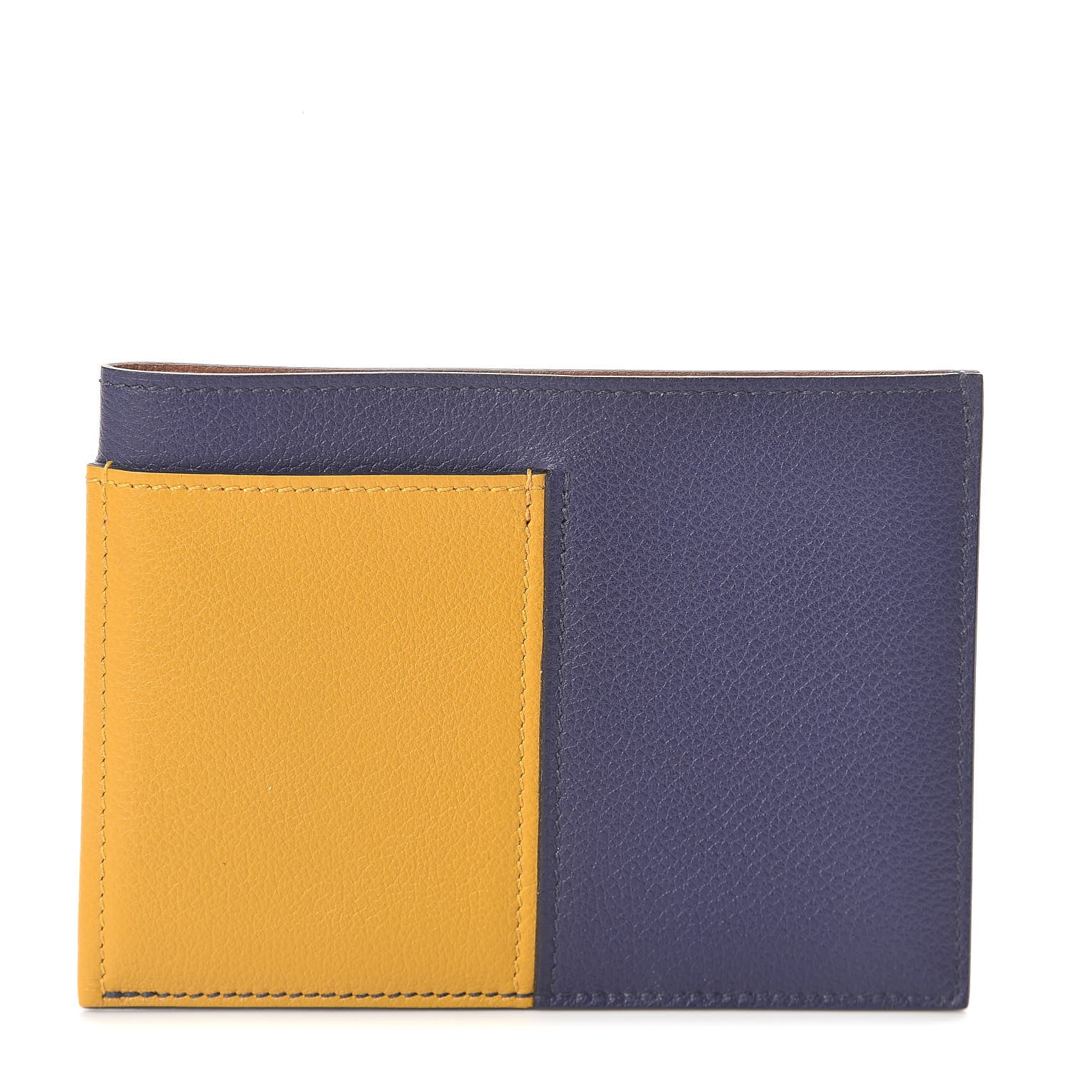 Hermes Evercolor Necto Card Holder Bleu Encre Ambre Bleu Zellige 1 of 7