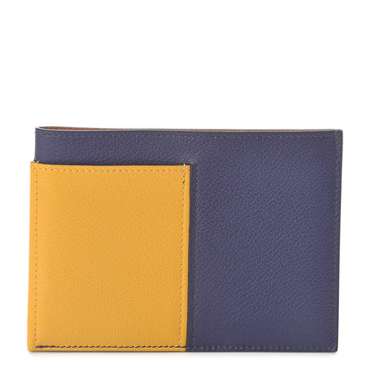 Hermes Evercolor Necto Card Holder Bleu Encre Ambre Bleu Zellige 1 of 7