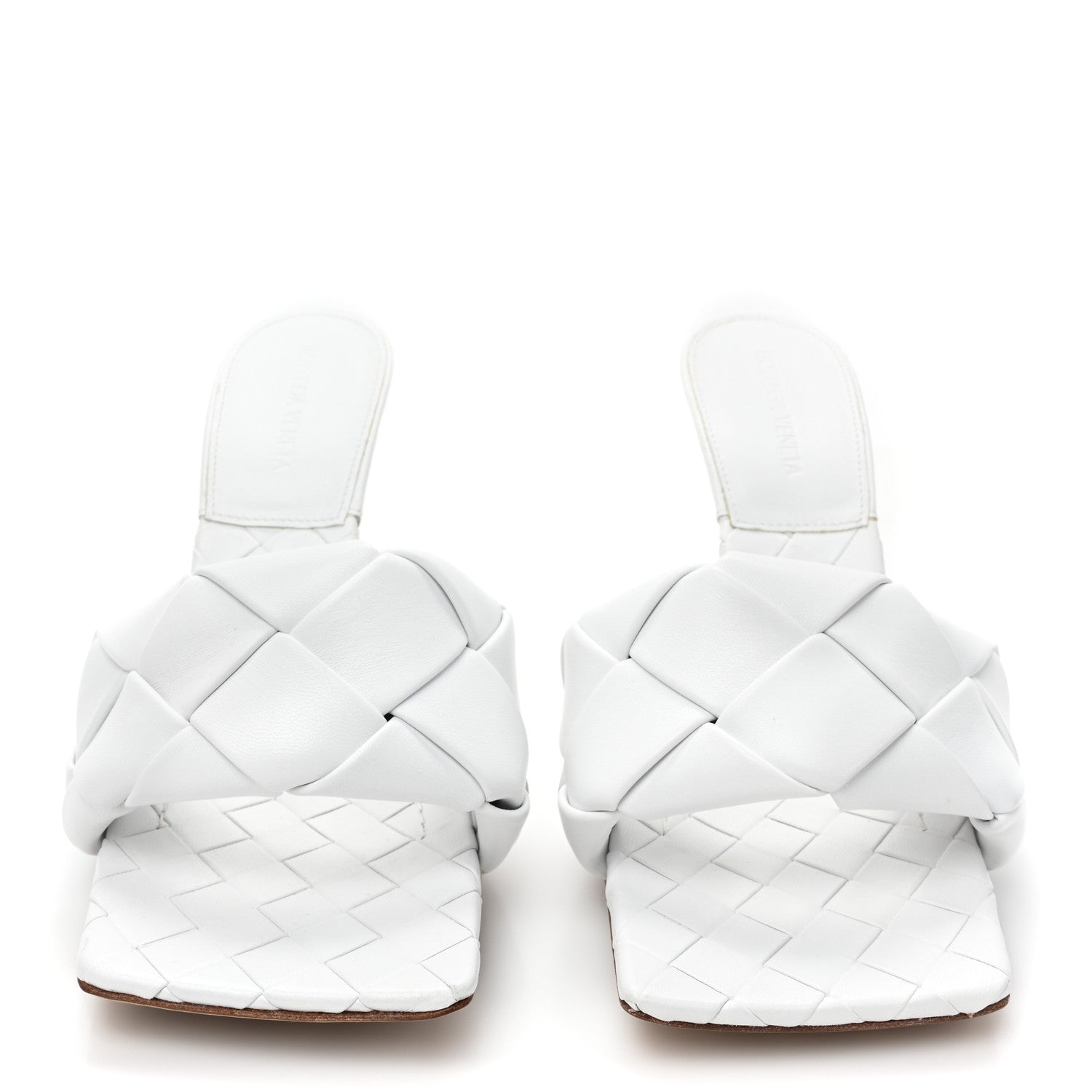 Bottega Veneta Nappa Maxi Intrecciato Lido Mule Sandals 40.5 Optic White 2 of 9