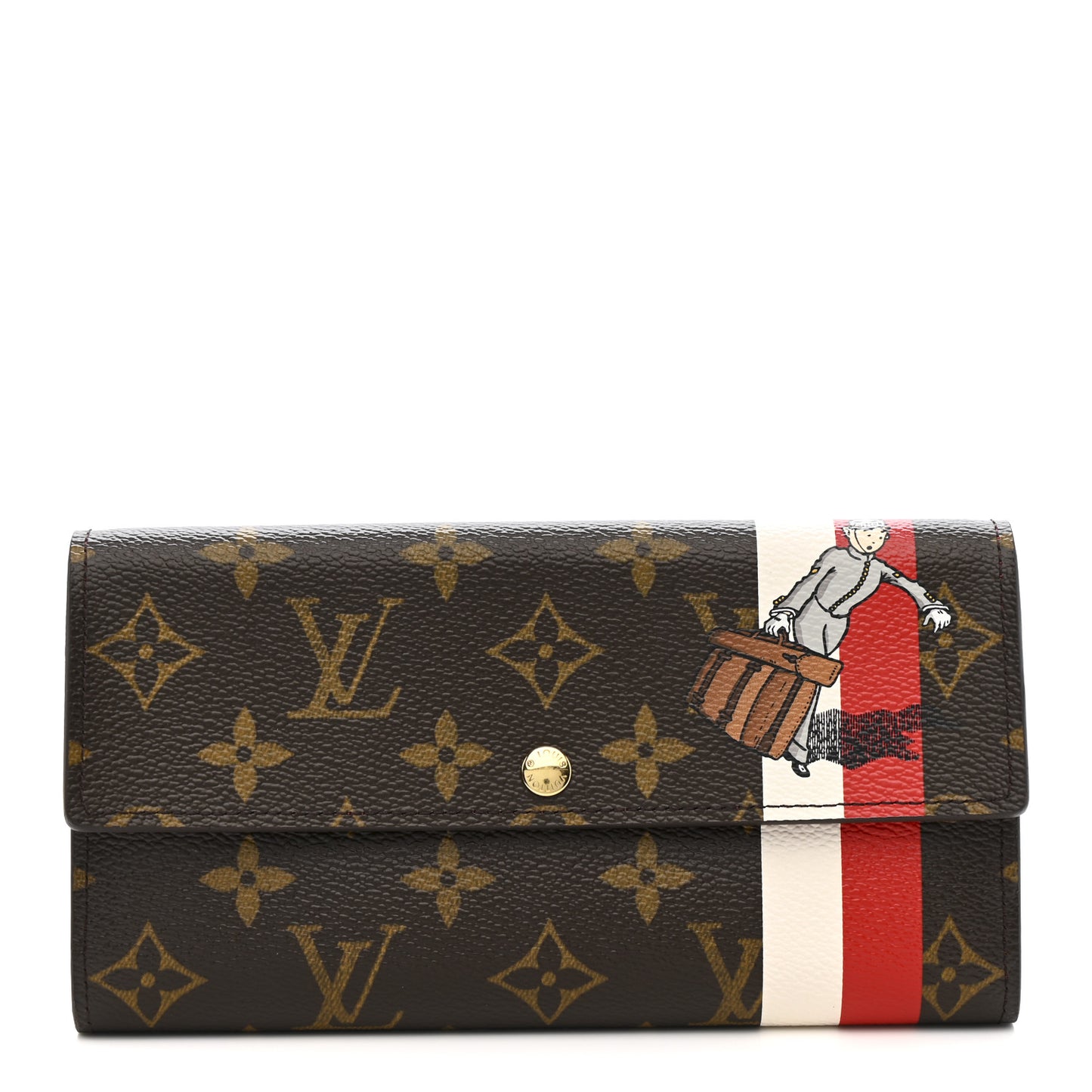 Monogram Groom Sarah Wallet Red