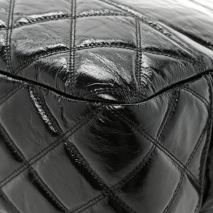 Chanel Shiny Aged Calfskin Quilted Large Shopping Bag Black 11 of 14