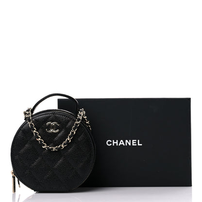 Chanel Caviar Quilted Round Handle With Care Vanity With Chain Black 11 of 11
