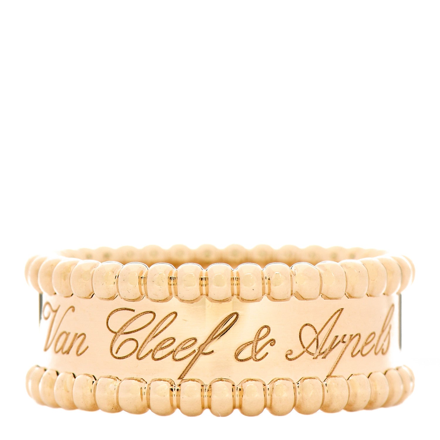 Van Cleef & Arpels 18K Yellow Gold Perlee Signature Ring 53 6.5 1 of 3
