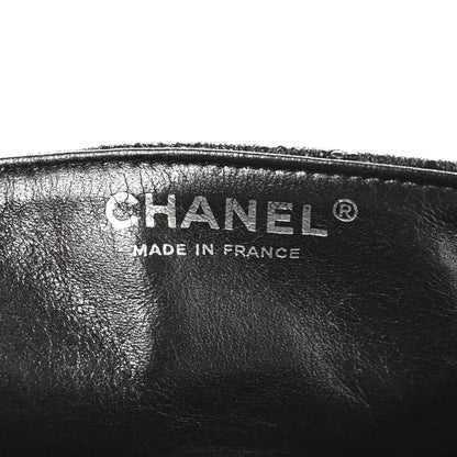 Chanel Metallic Crackled Calfskin Quilted East West Flap Navy 6 of 15