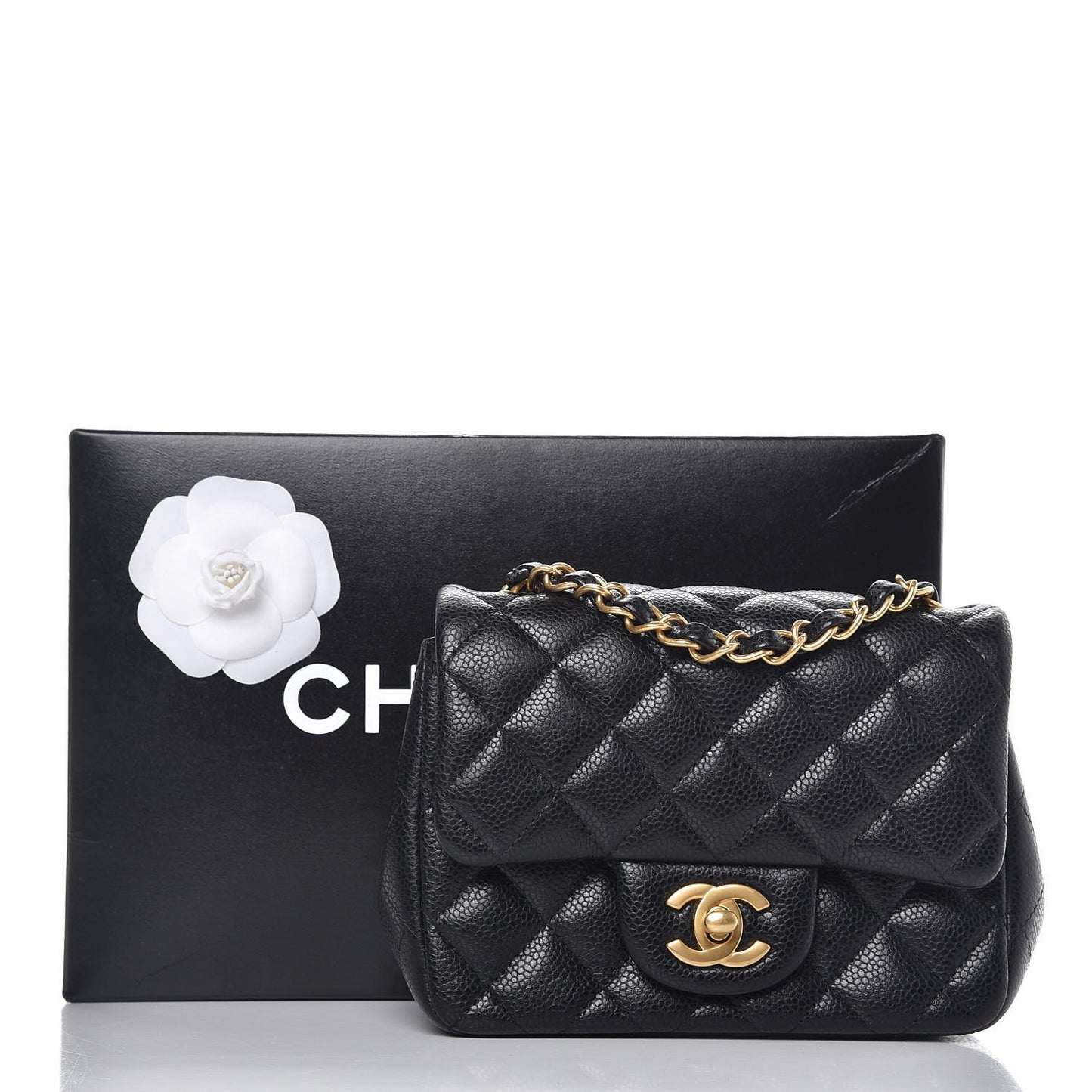 Caviar Quilted Mini Square Flap Black
