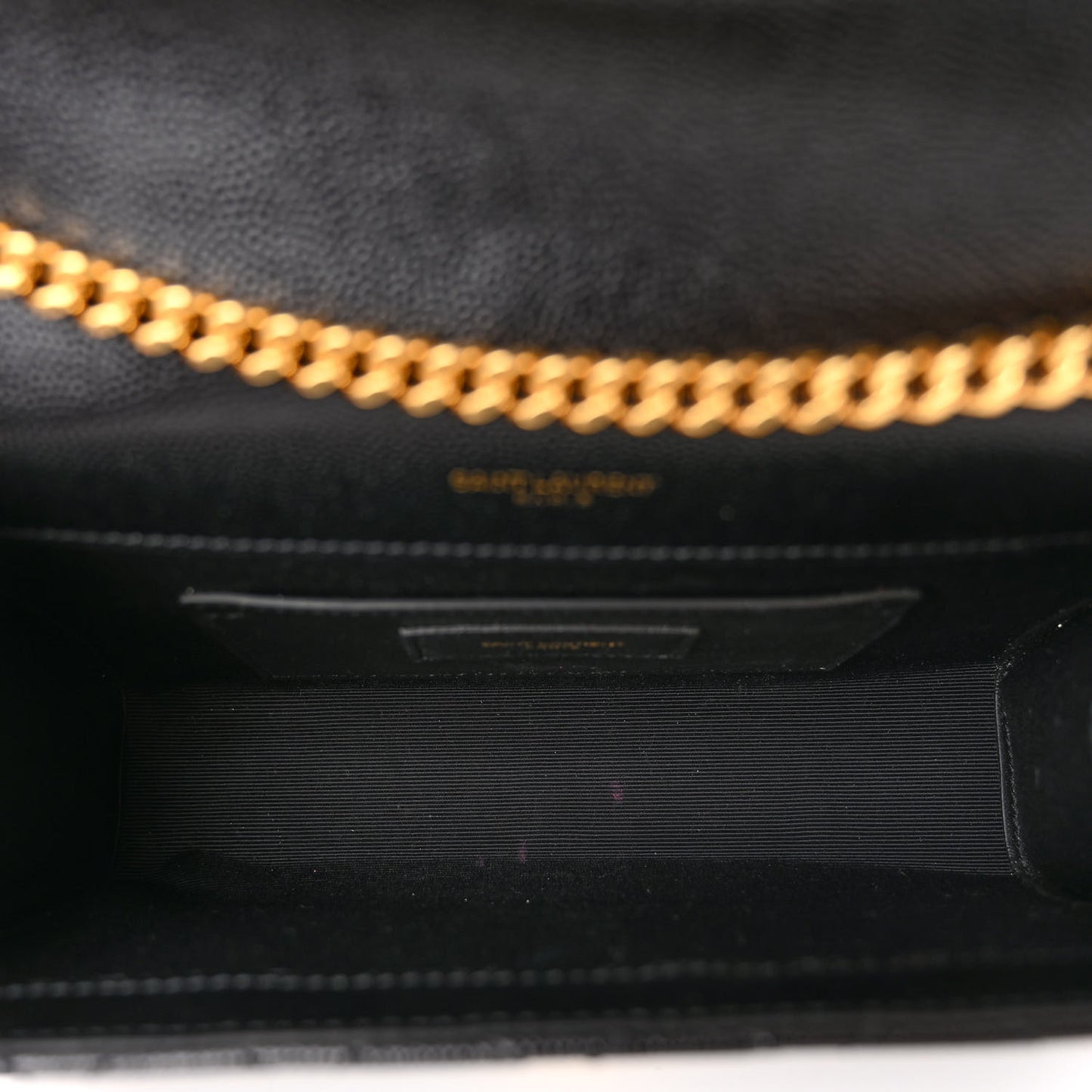 Grain De Poudre Textured Mixed Matelasse Triquilt Small Monogram Satchel Black