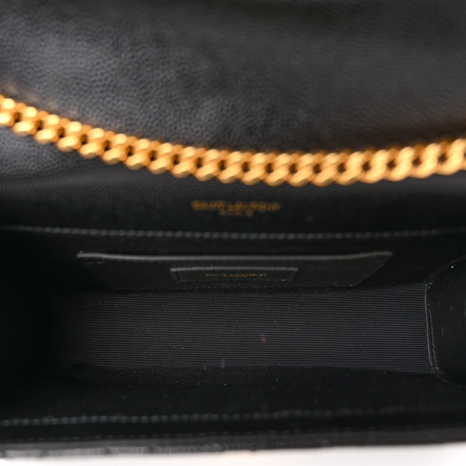 Saint Laurent Grain De Poudre Textured Mixed Matelasse Triquilt Small Monogram Satchel Black 5 of 9