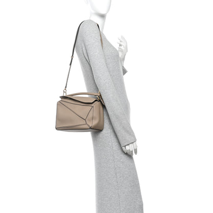 Loewe Grained Calfskin Small Puzzle Bag Sand 2 of 10
