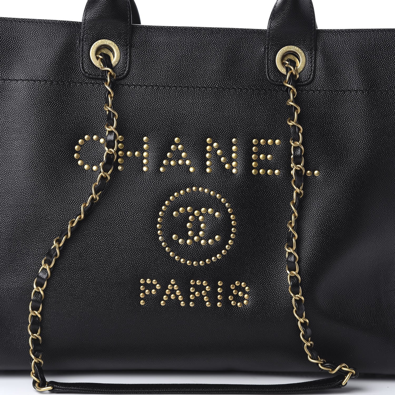 Chanel Caviar Medium Studded Deauville Tote Black 9 of 9