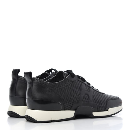 Hermes Calfskin Perforated Mens Starter Sneakers 45.5 Black 4 of 12